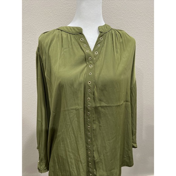 Chico Top Women’s To Green‎ Gold Accents Blouse - Picture 2 of 13